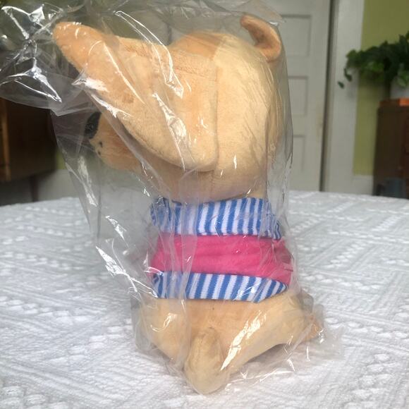 Adorable Chihuahua Plush Toy w/ Pink Bed and Pink Sweater 9" Stuffed Dog Kawaii - Picture 9 of 12